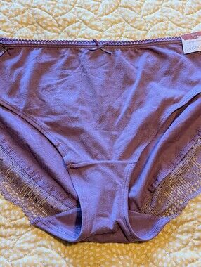 Cacique Lavender Cotton Lace Hipster Panty Size 18/20